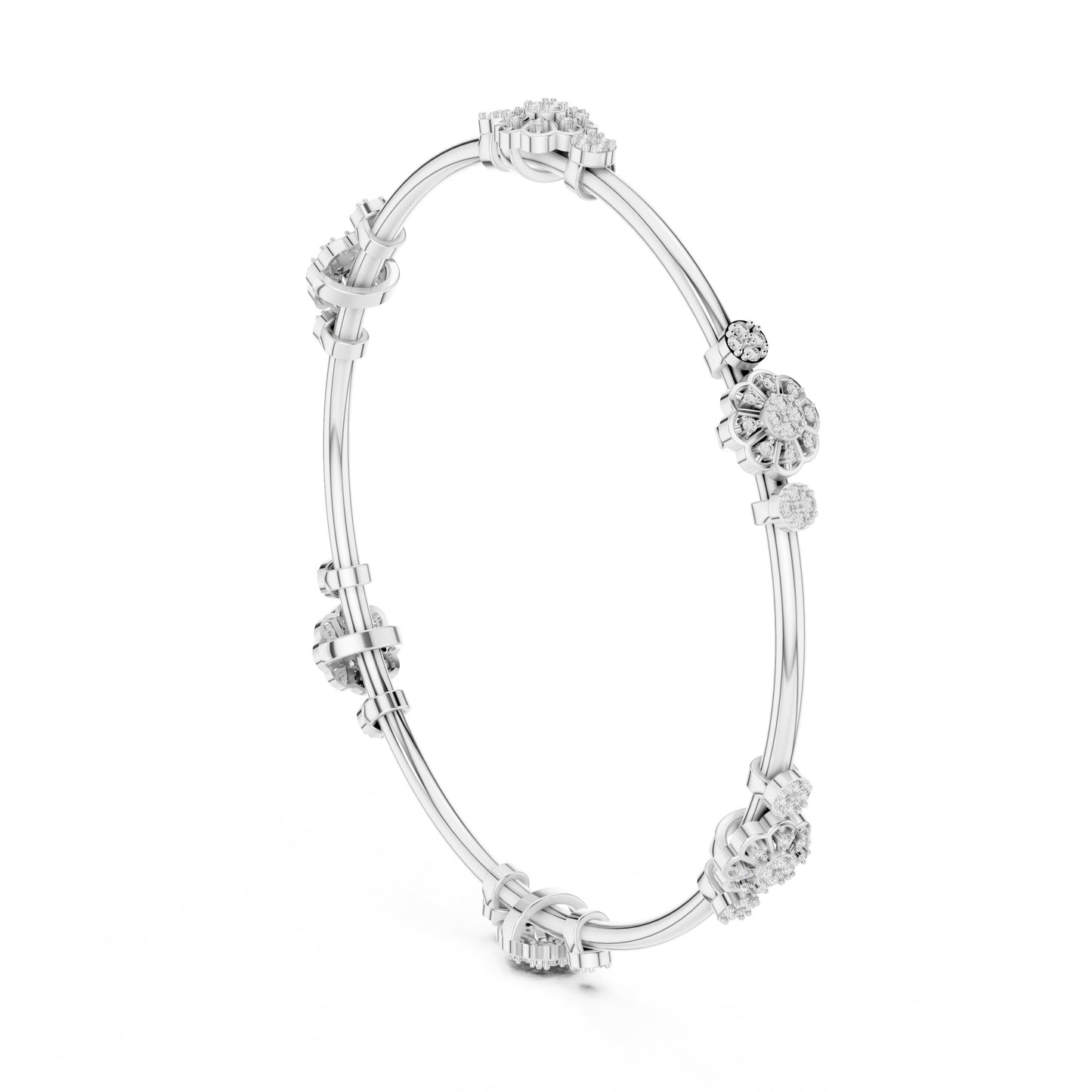 Round Bangle Lab Grown Diamond Bracelet