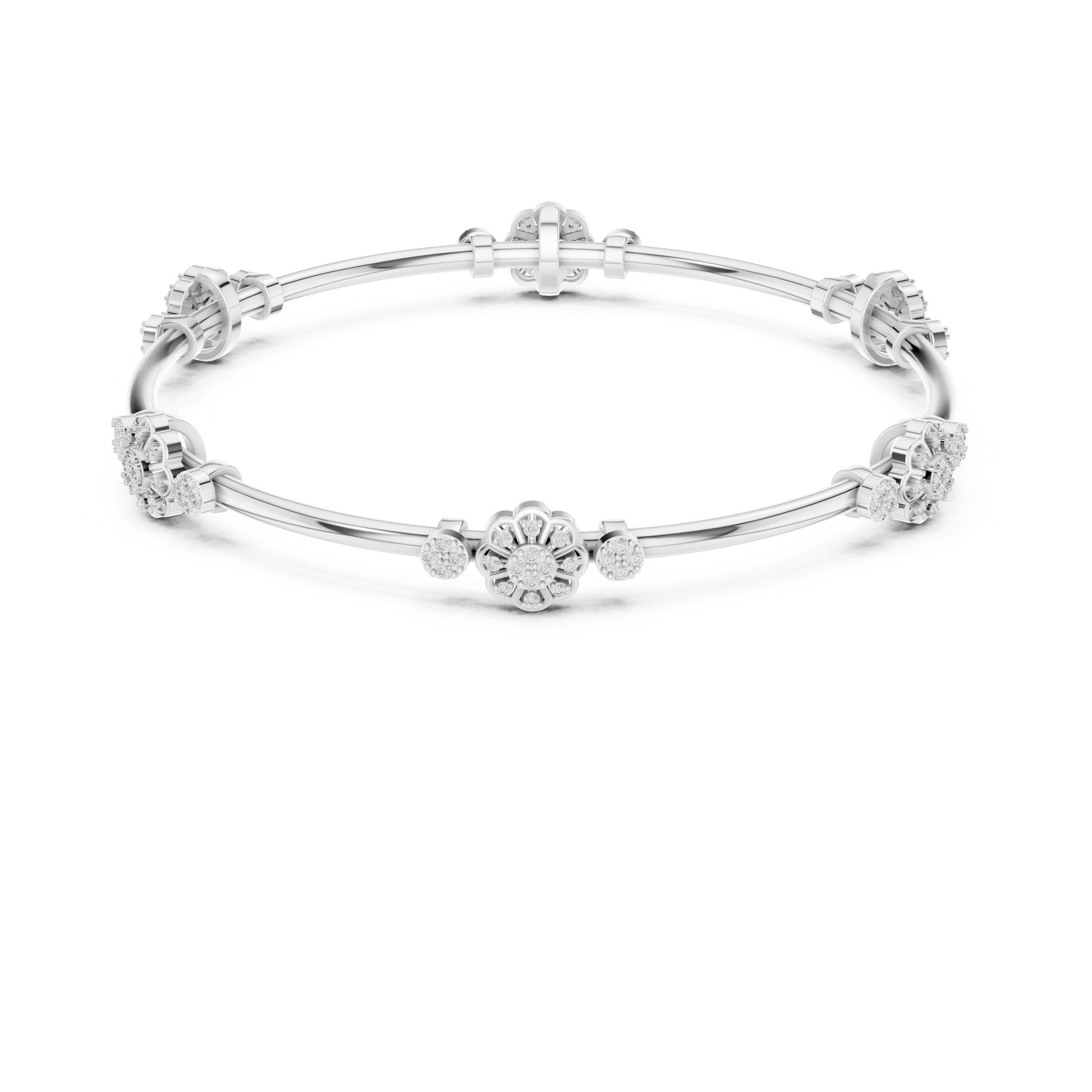 Round Bangle Lab Grown Diamond Bracelet