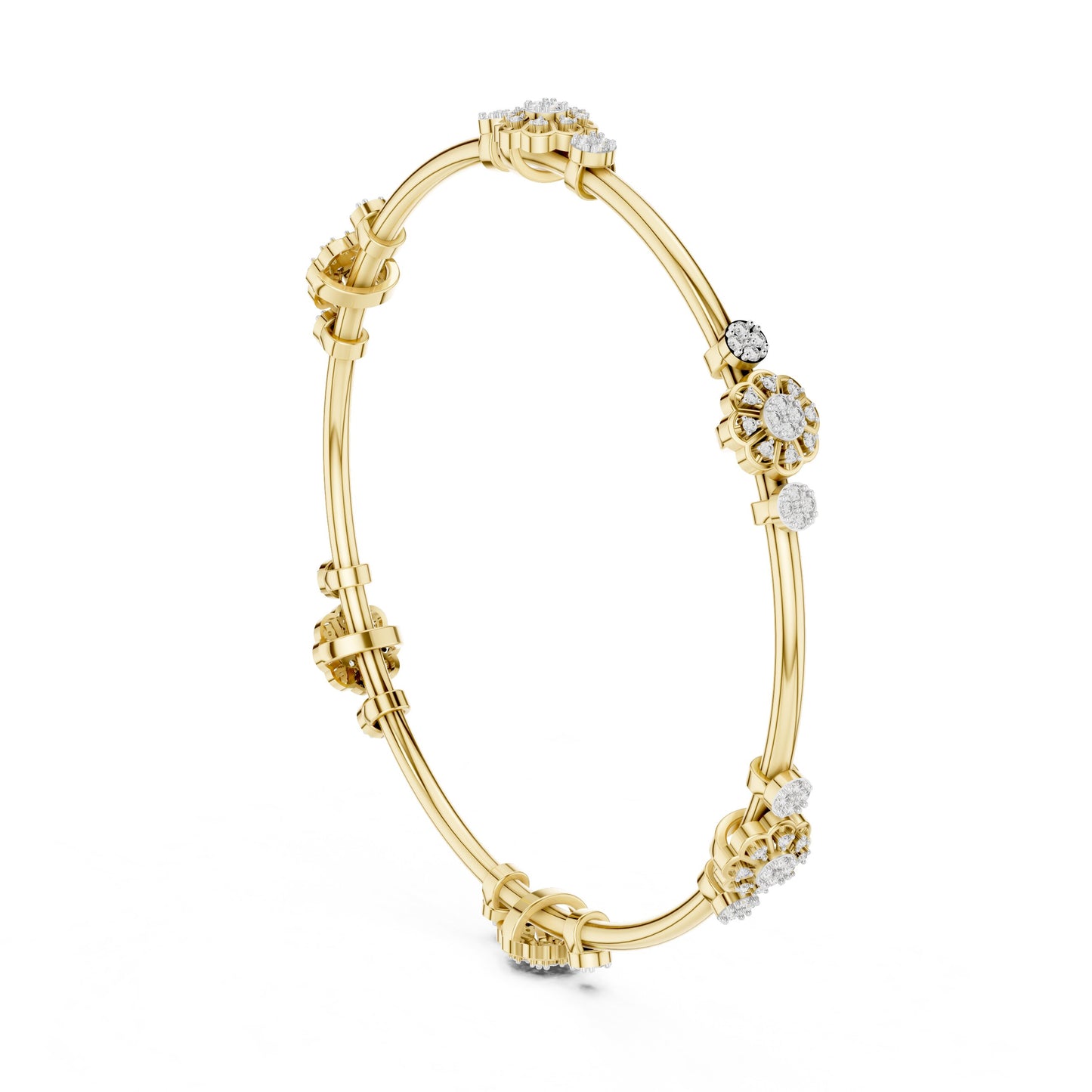 Round Bangle Lab Grown Diamond Bracelet
