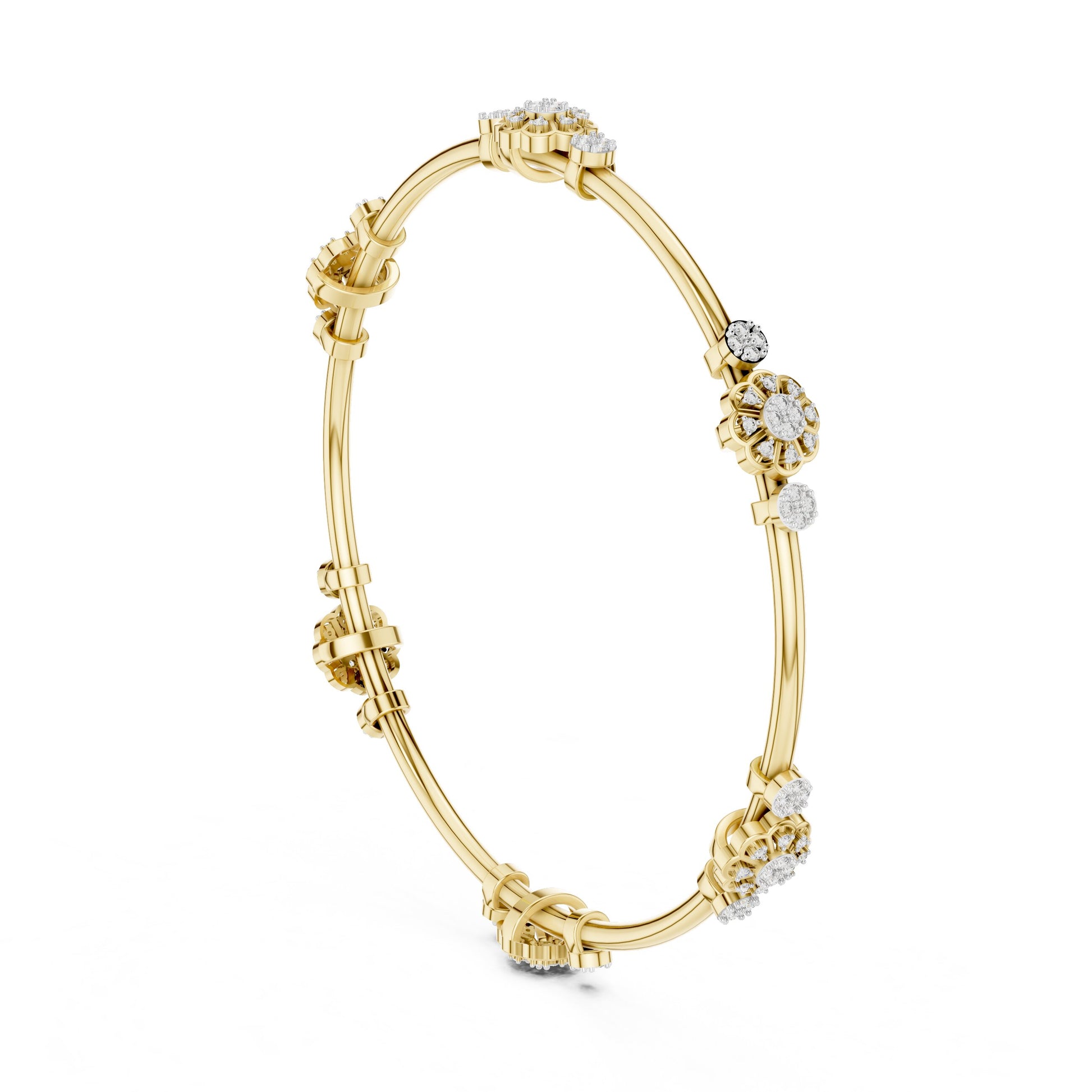 Round Bangle Lab Grown Diamond Bracelet