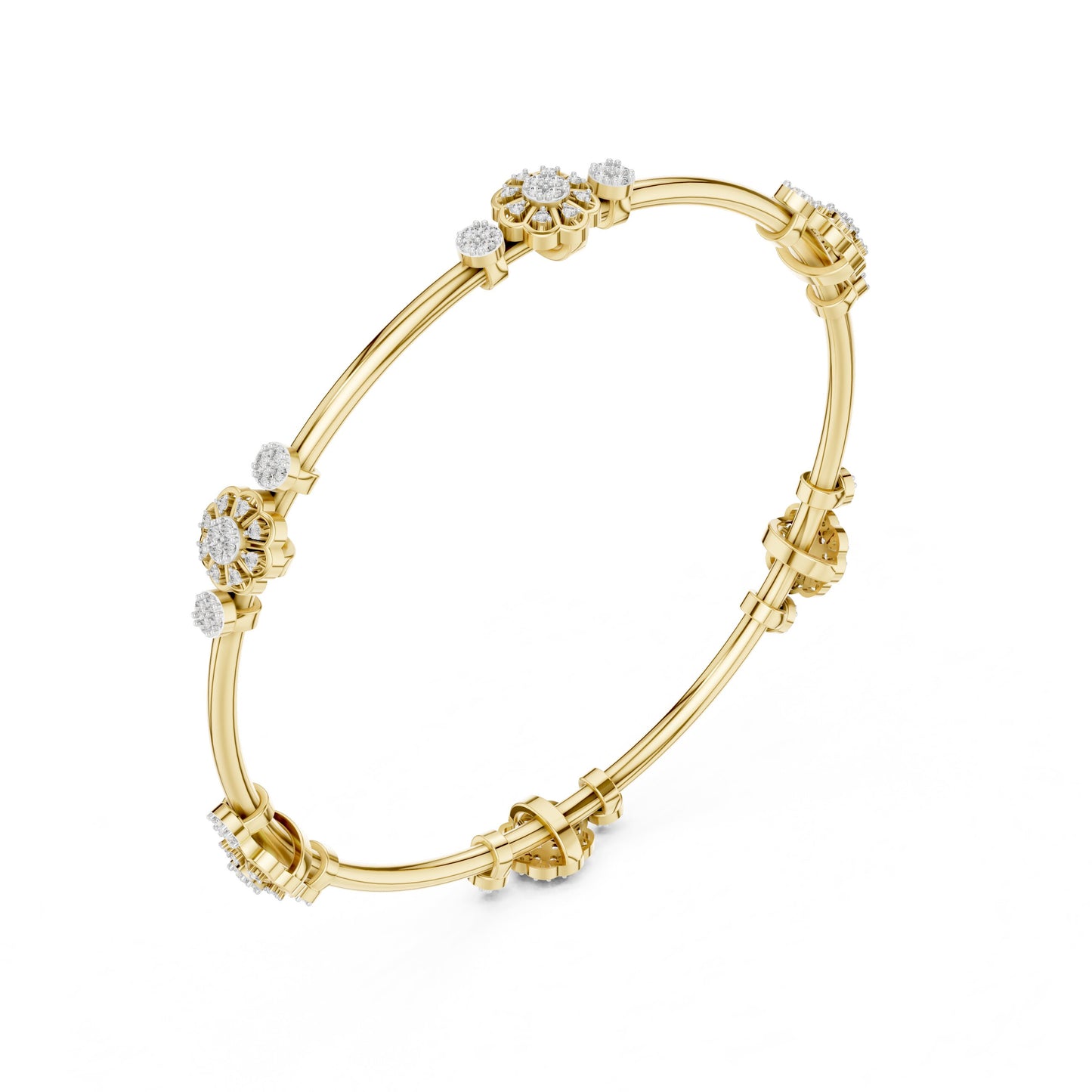 Round Bangle Lab Grown Diamond Bracelet