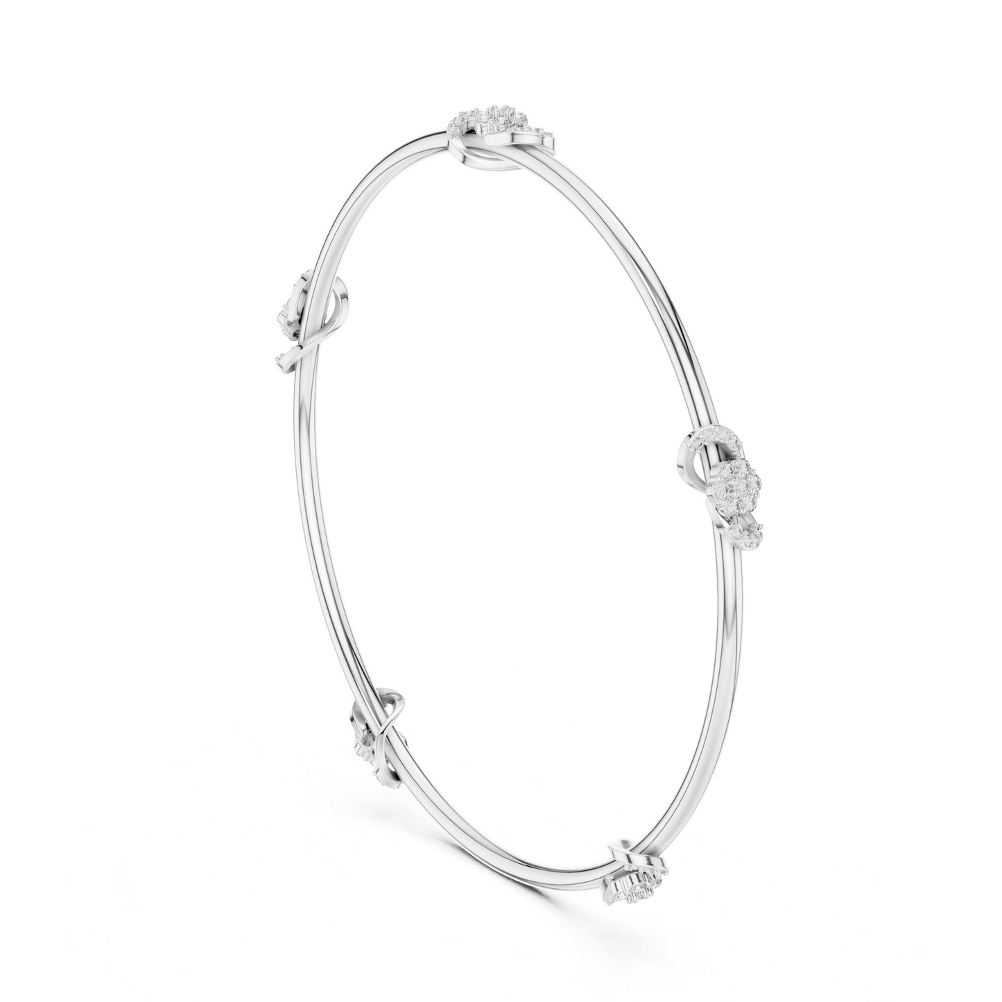 Round Bangle Lab Grown Diamond Bracelet