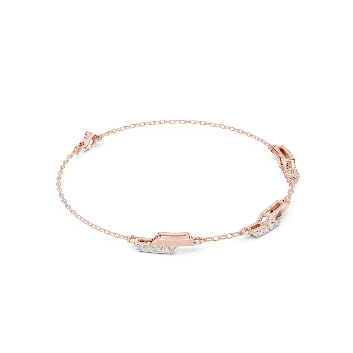 Emerald Chain Lab Grown Diamond Bracelet