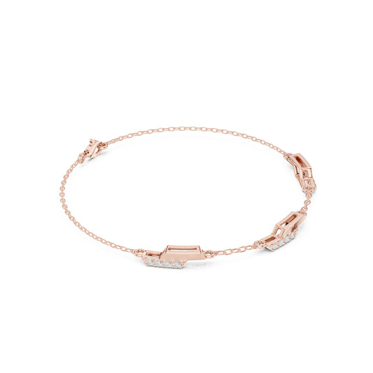 Emerald Chain Lab Grown Diamond Bracelet