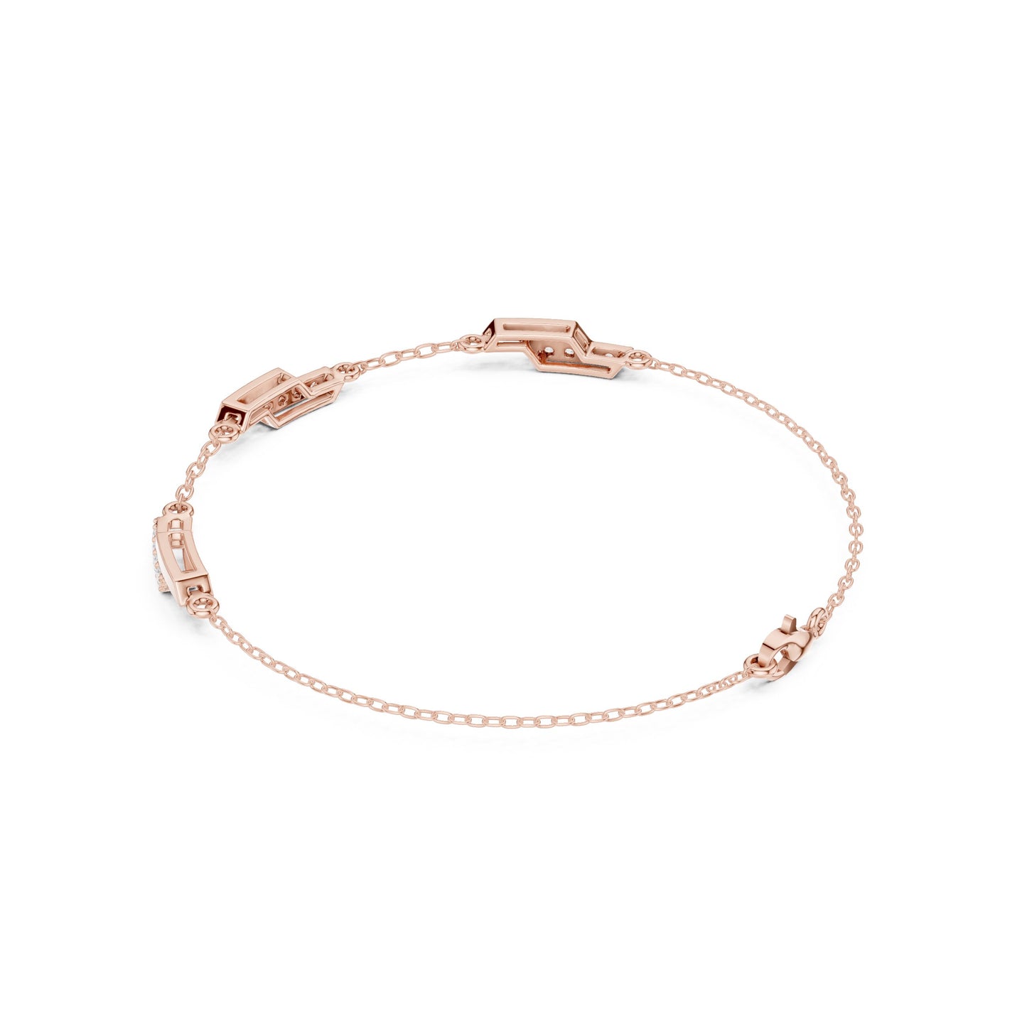 Emerald Chain Lab Grown Diamond Bracelet