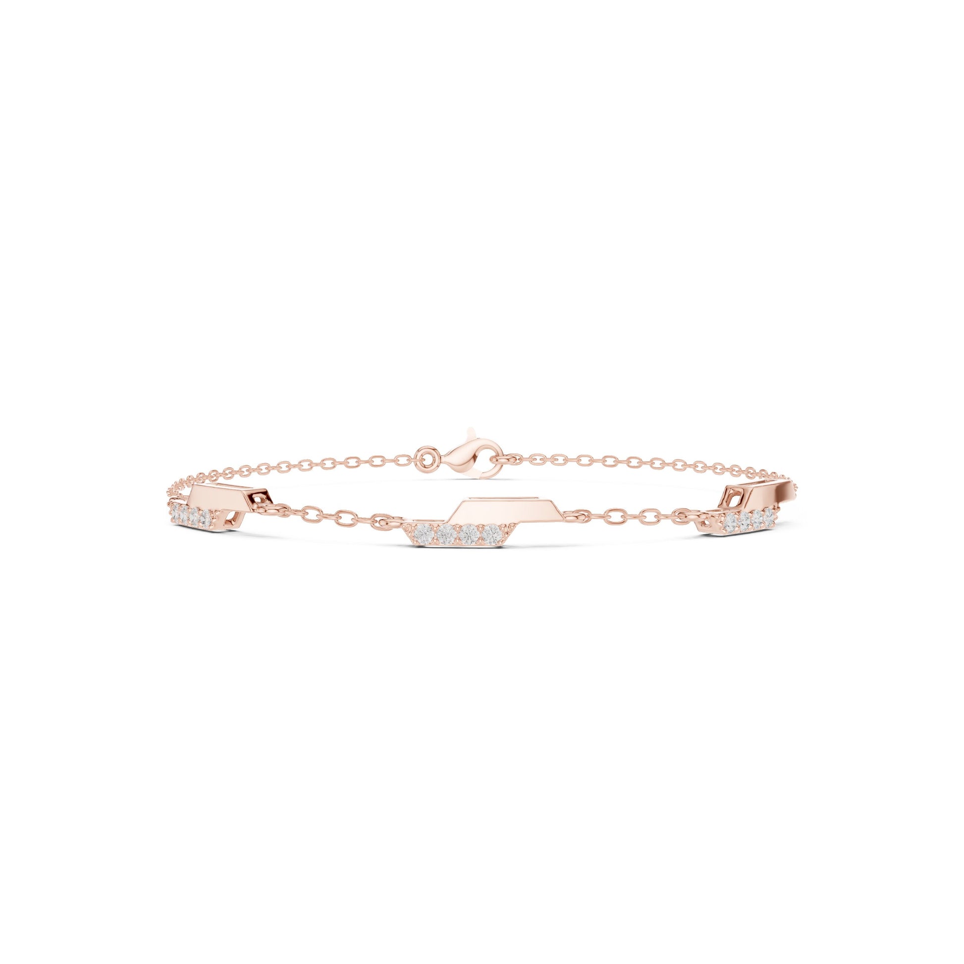 Emerald Chain Lab Grown Diamond Bracelet