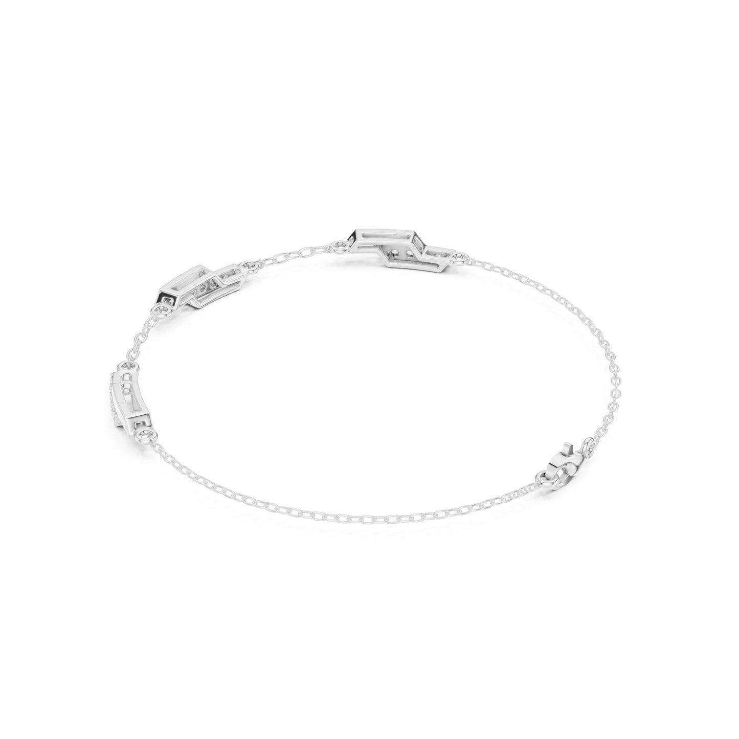 Emerald Chain Lab Grown Diamond Bracelet