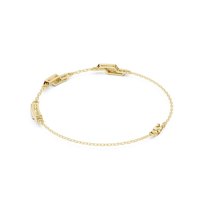 Emerald Chain Lab Grown Diamond Bracelet