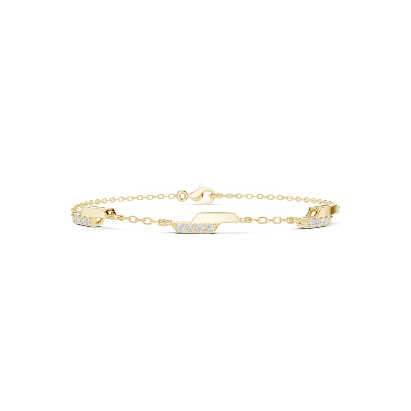 Emerald Chain Lab Grown Diamond Bracelet
