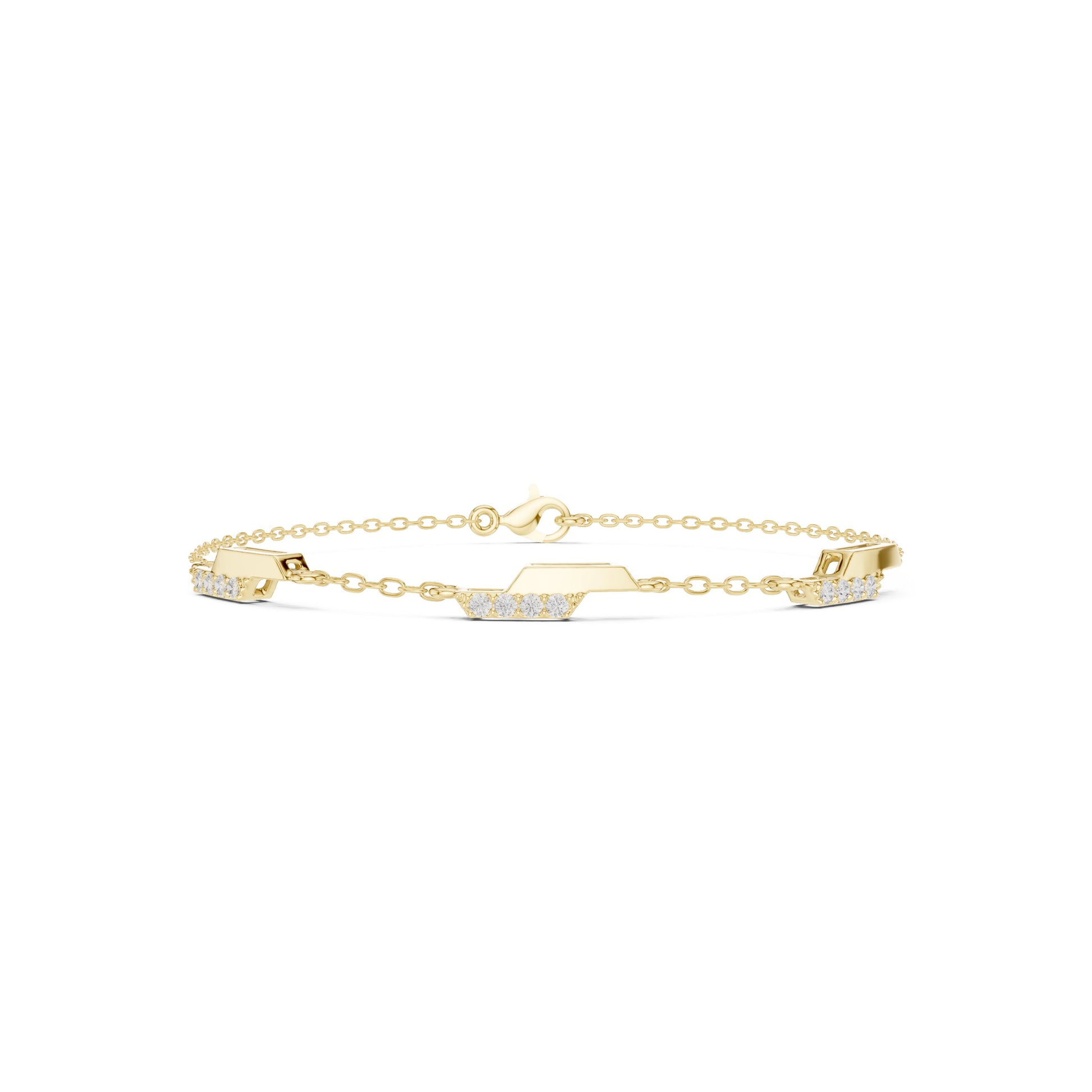 Emerald Chain Lab Grown Diamond Bracelet