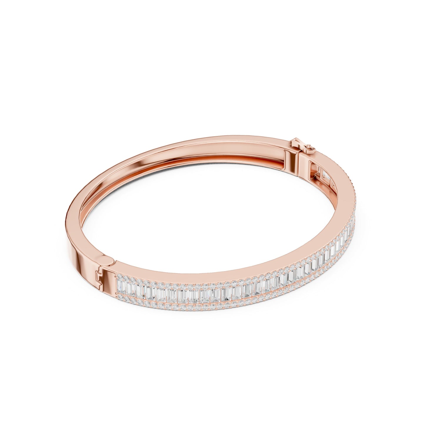 Emerald Bangle Lab Grown Diamond Bracelet