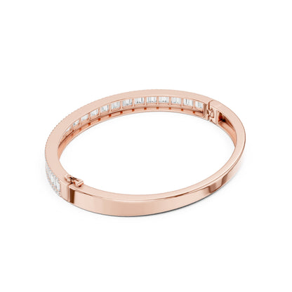 Emerald Bangle Lab Grown Diamond Bracelet