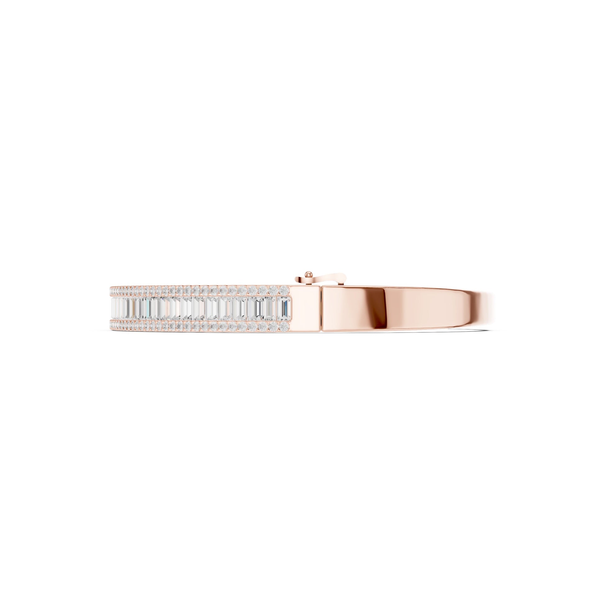 Emerald Bangle Lab Grown Diamond Bracelet