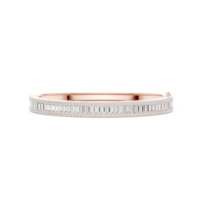 Emerald Bangle Lab Grown Diamond Bracelet