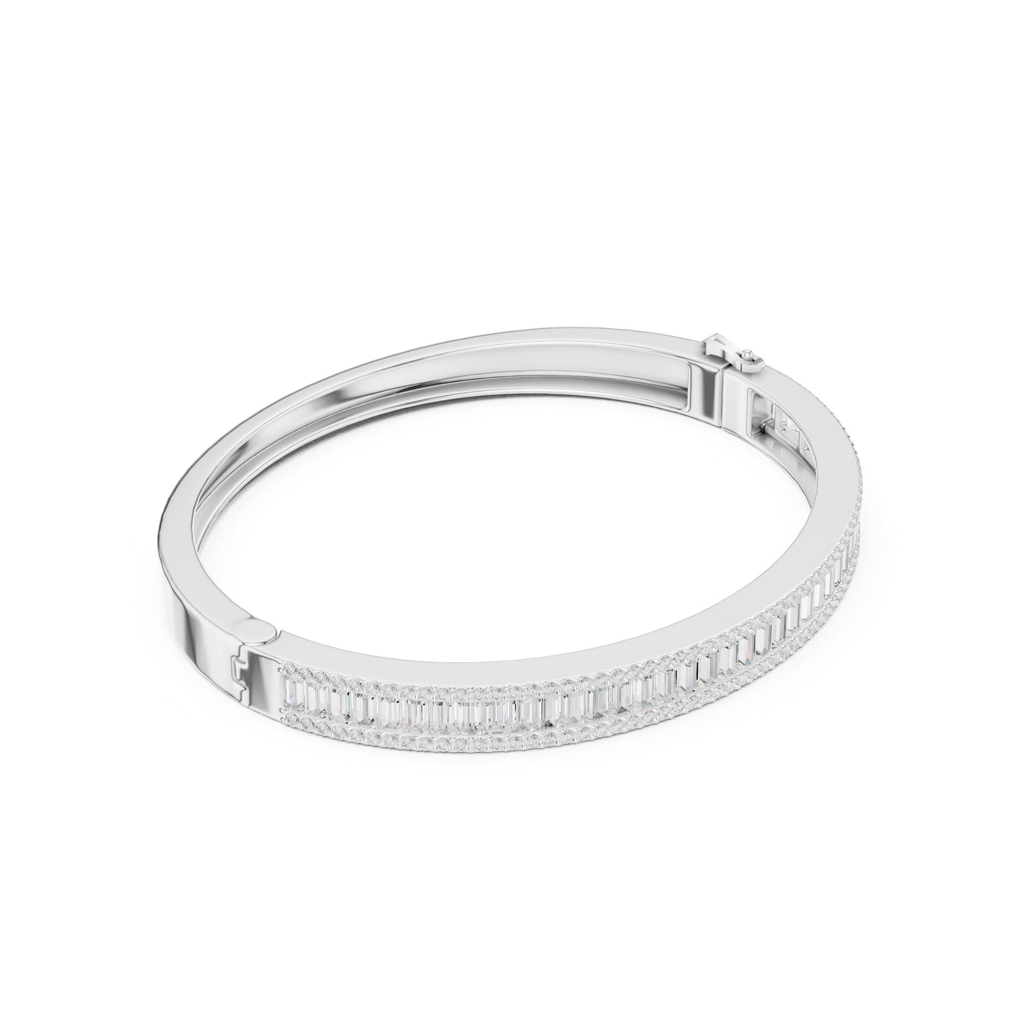 Emerald Bangle Lab Grown Diamond Bracelet