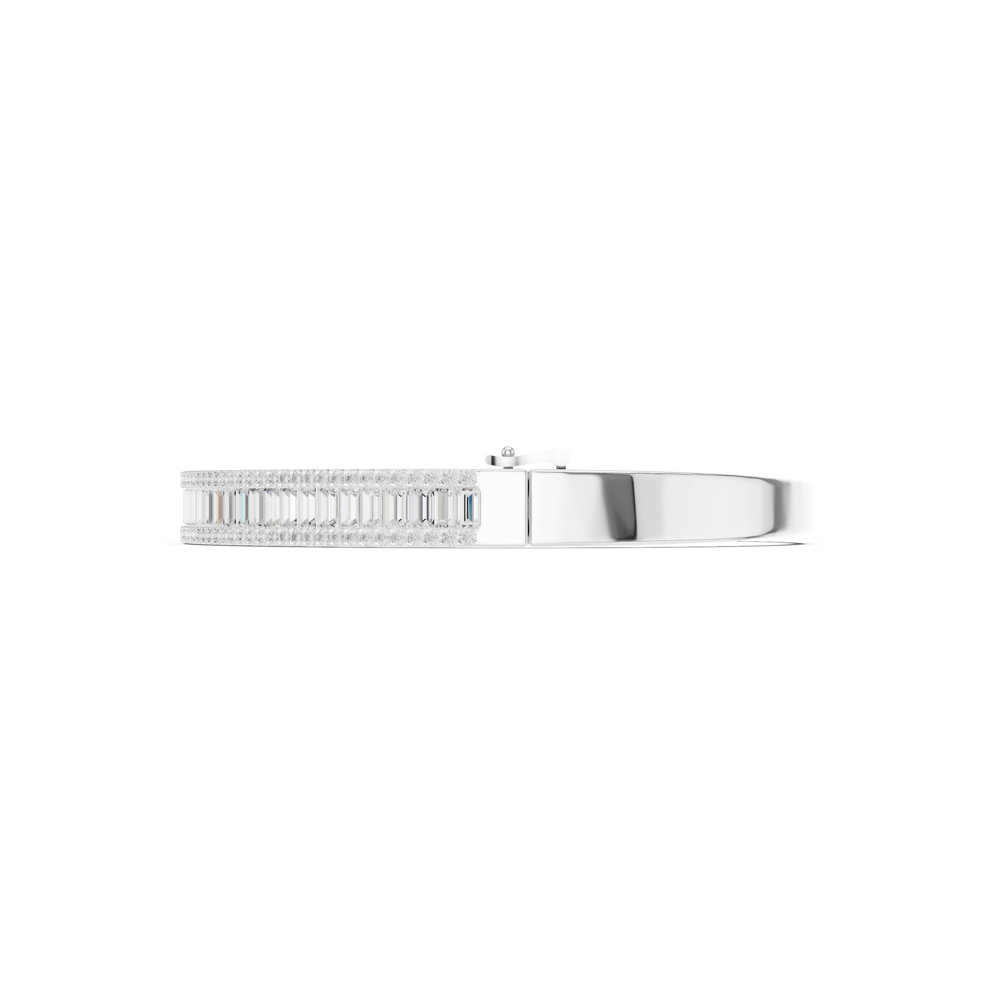 Emerald Bangle Lab Grown Diamond Bracelet