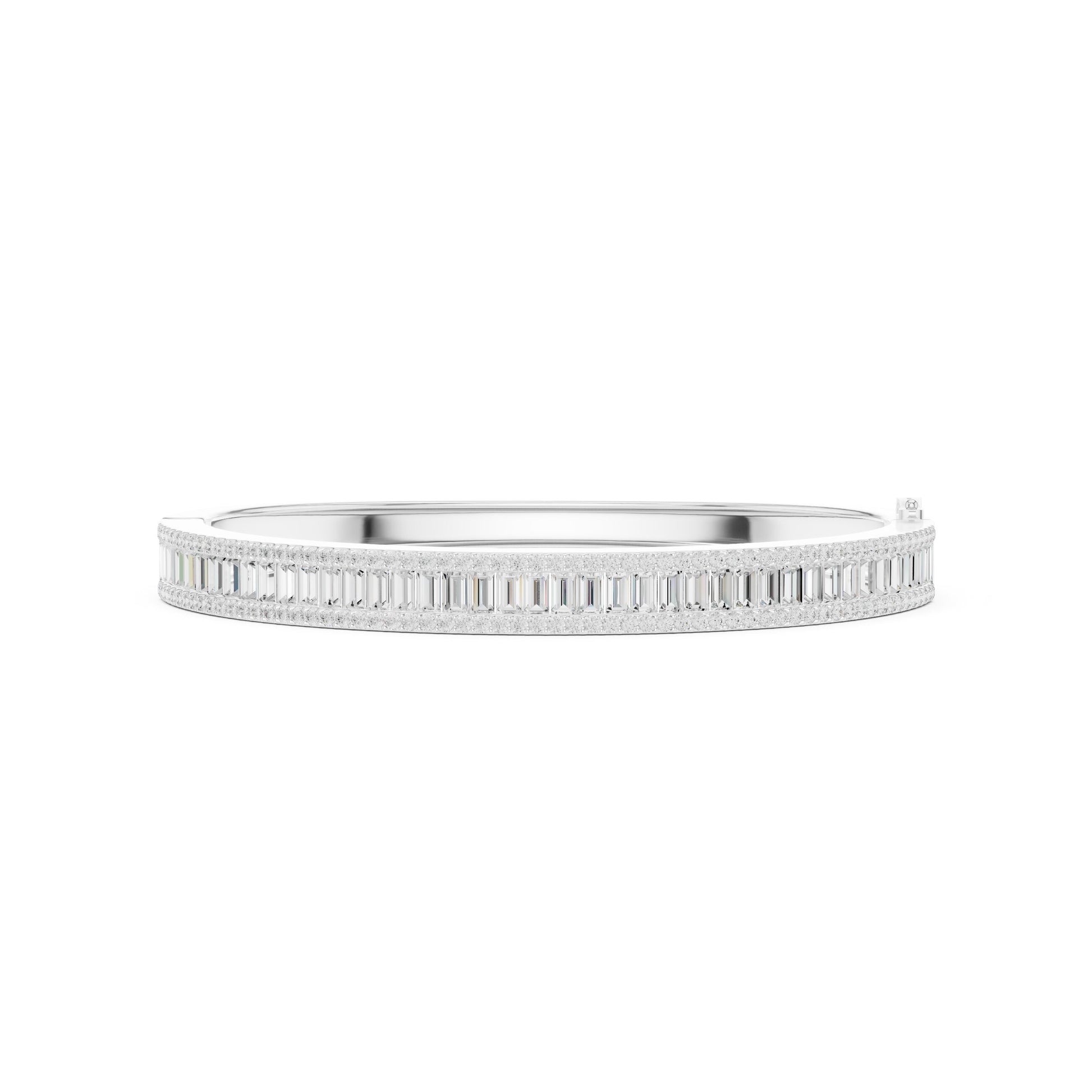 Emerald Bangle Lab Grown Diamond Bracelet