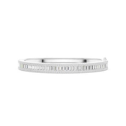 Emerald Bangle Lab Grown Diamond Bracelet