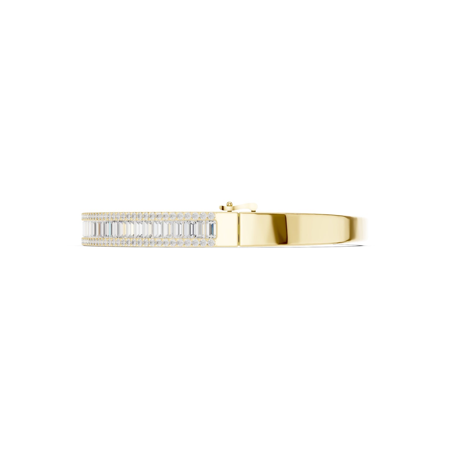 Emerald Bangle Lab Grown Diamond Bracelet