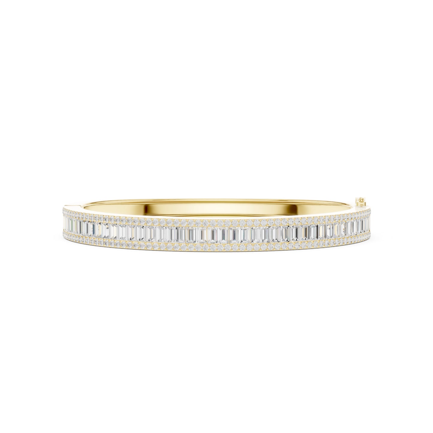 Emerald Bangle Lab Grown Diamond Bracelet