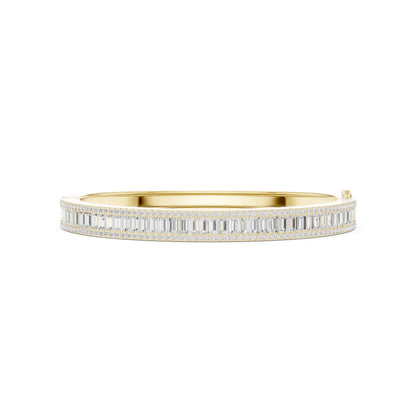 Emerald Bangle Lab Grown Diamond Bracelet