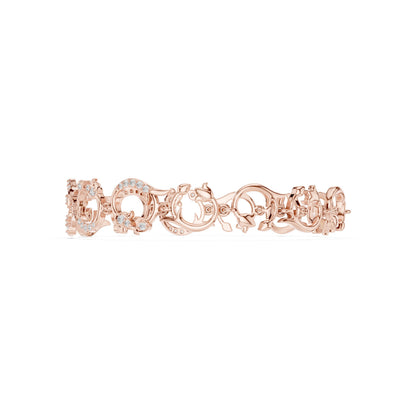 Round Link Lab Grown Diamond Bracelet