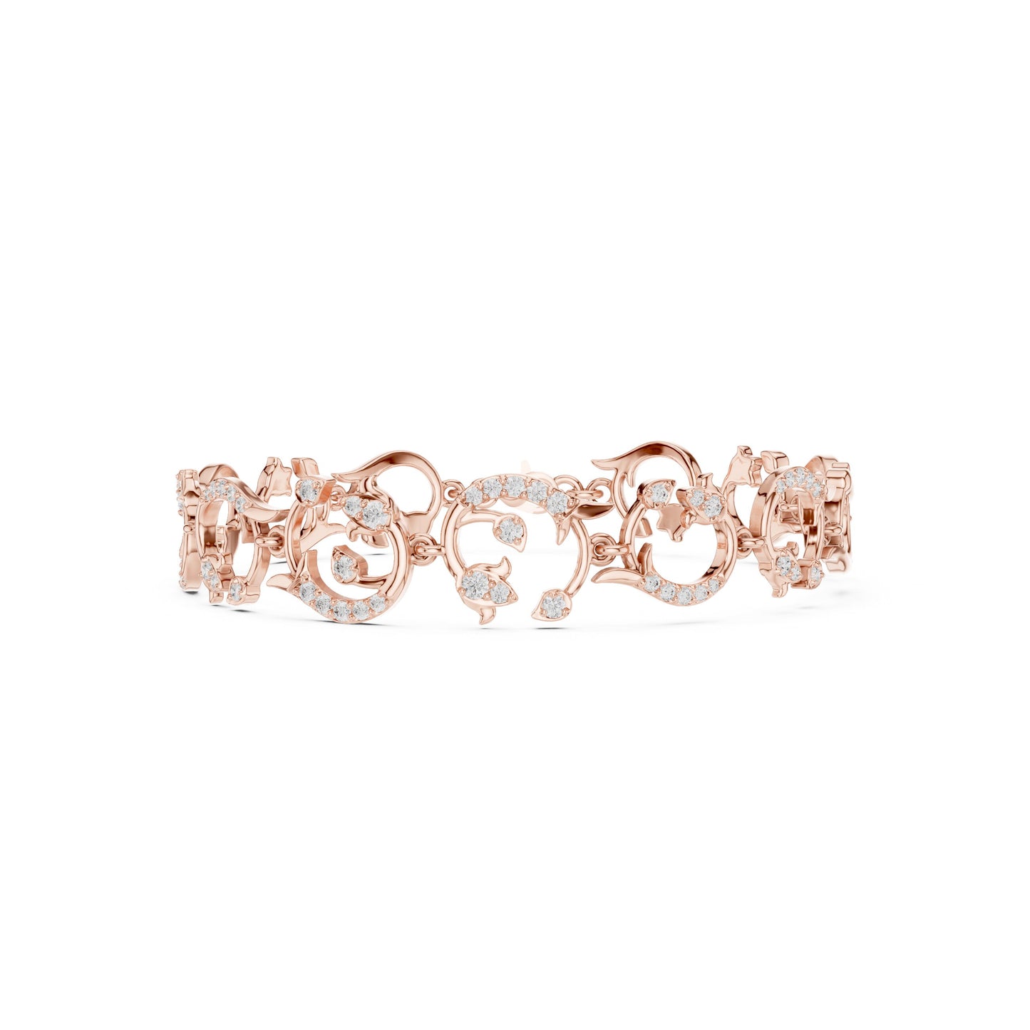 Round Link Lab Grown Diamond Bracelet