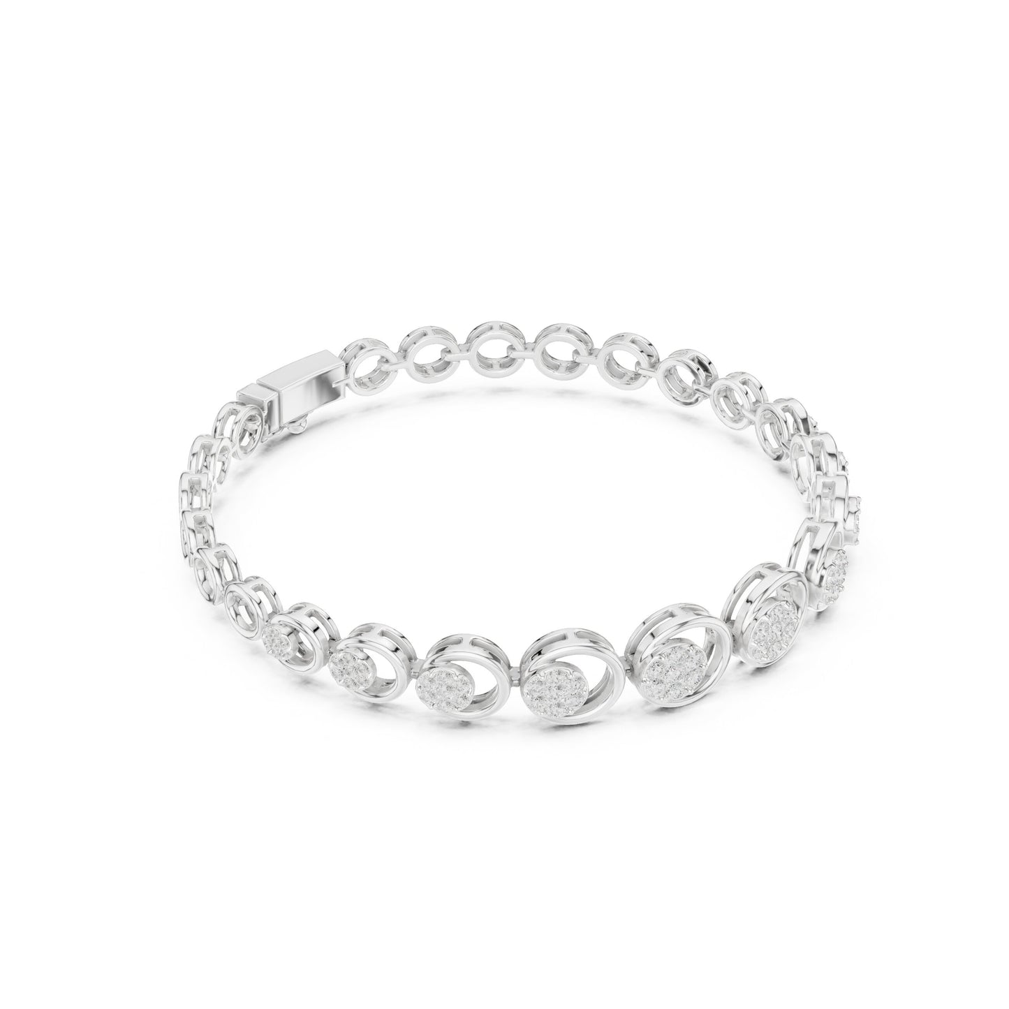 Round Link Lab Grown Diamond Bracelet