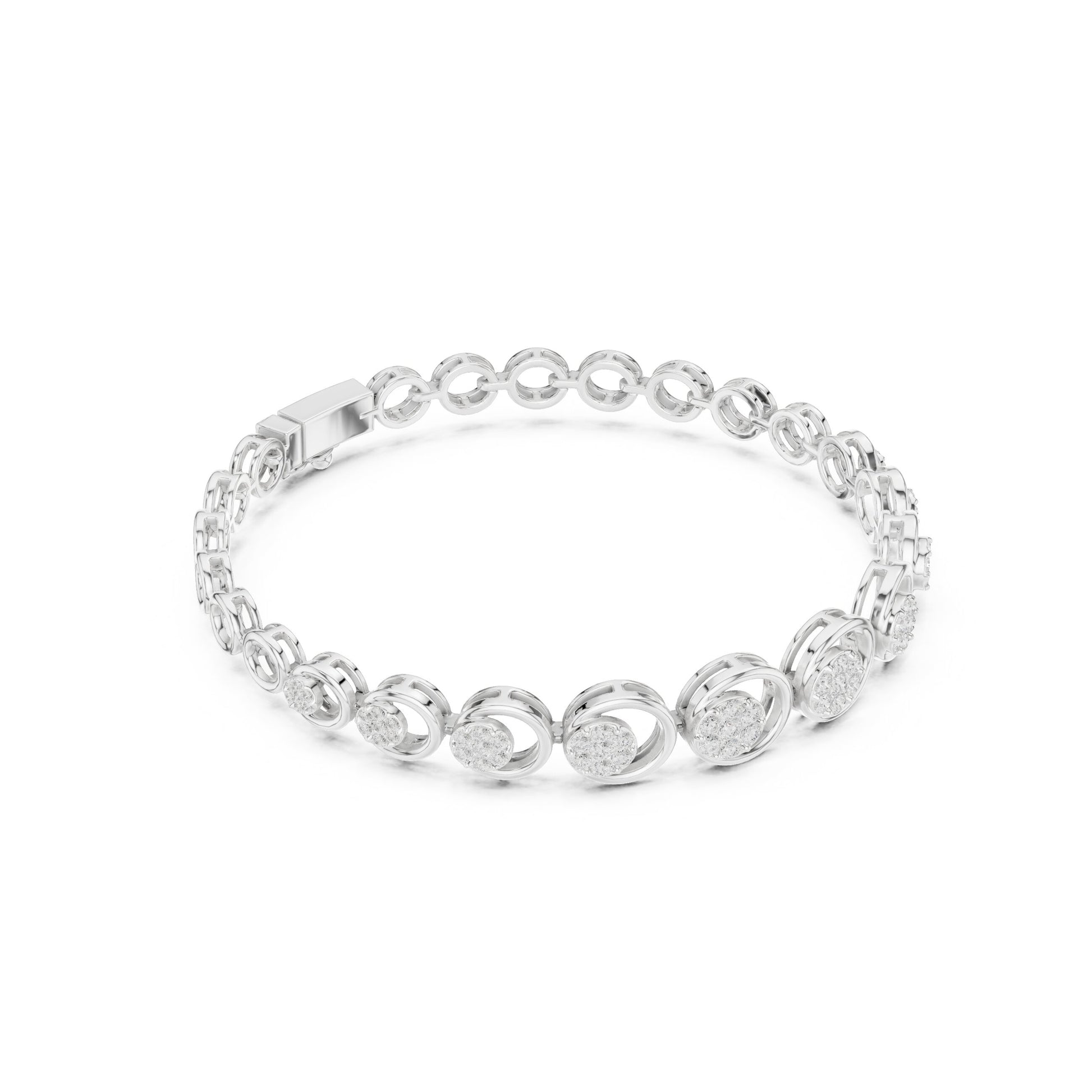 Round Link Lab Grown Diamond Bracelet