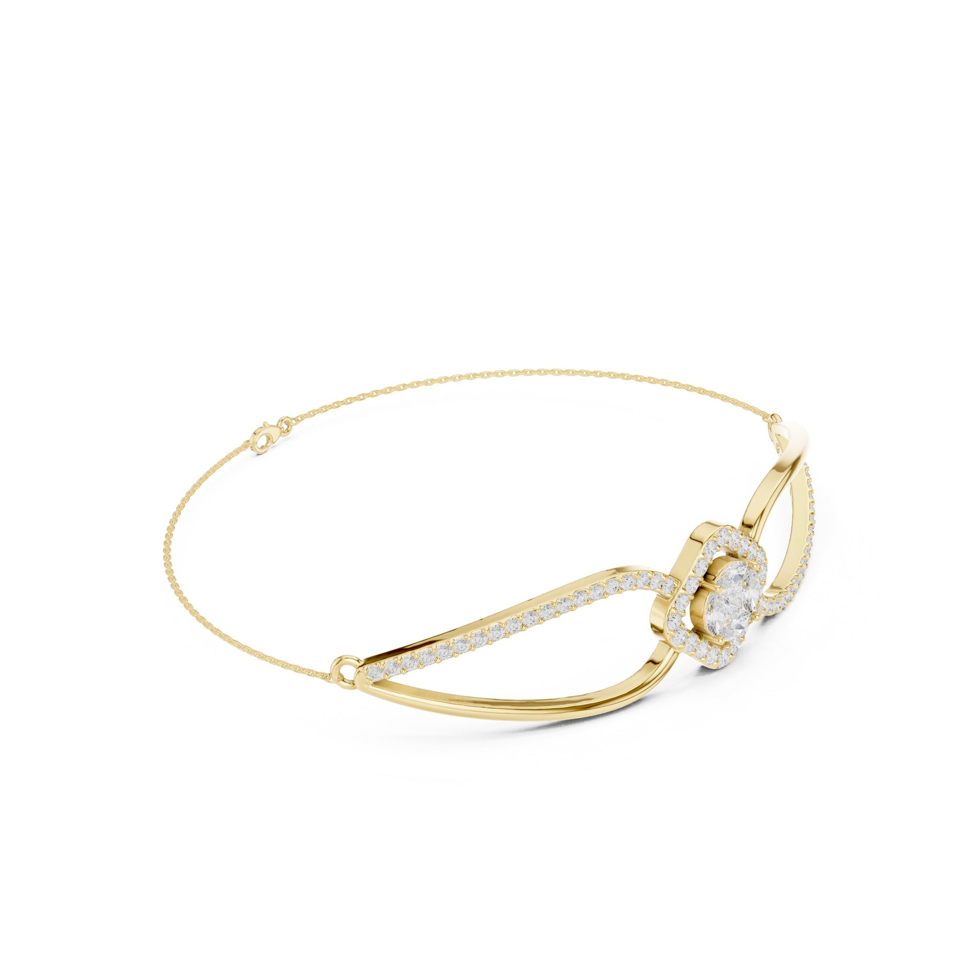 Round Bangle Lab Grown Diamond Bracelet