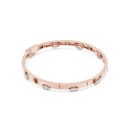 Marquise Bangle Lab Grown Diamond Bracelet