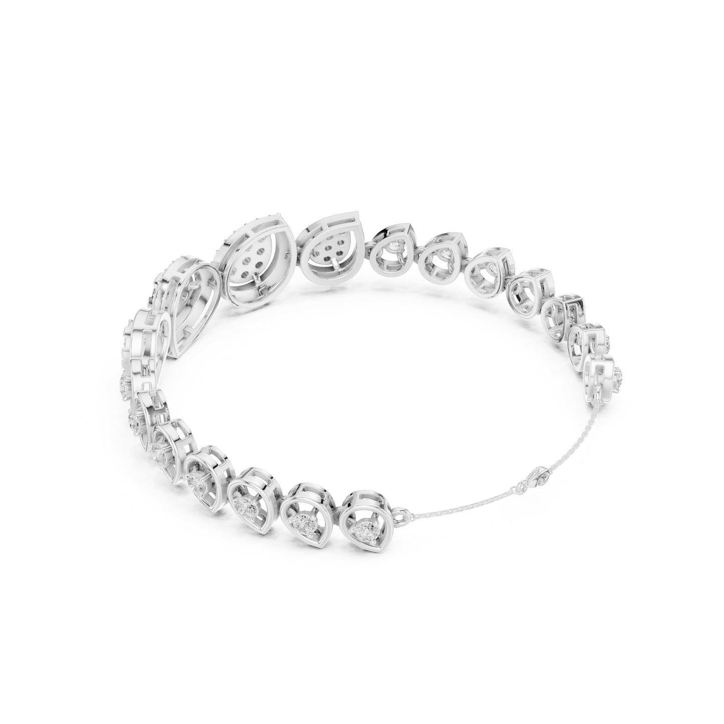 Pear Tennis Lab Grown Diamond Bracelet