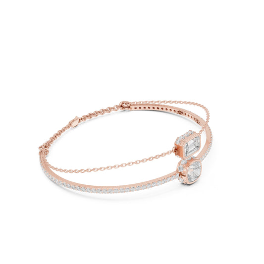 Mixed Shape Lab Grown Diamond Bangle Bracelet