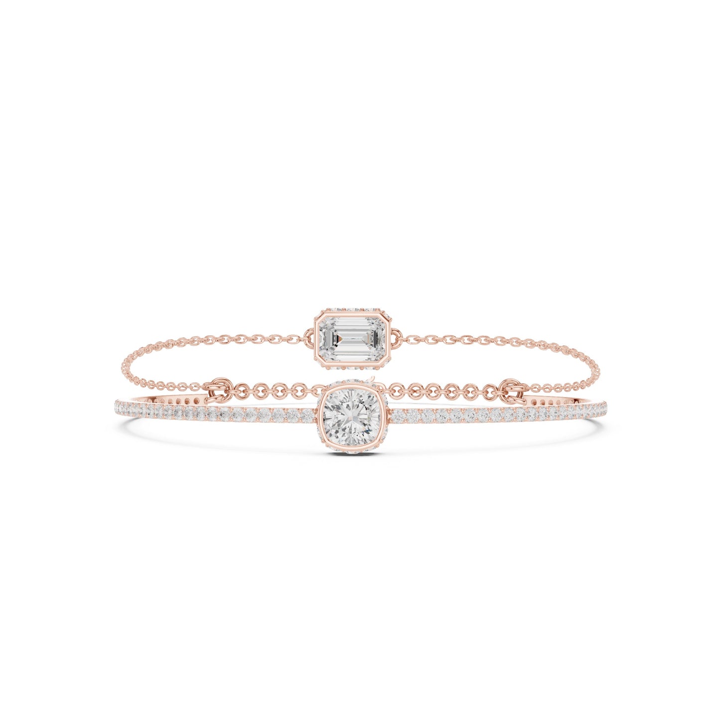 Mixed Shape Lab Grown Diamond Bangle Bracelet