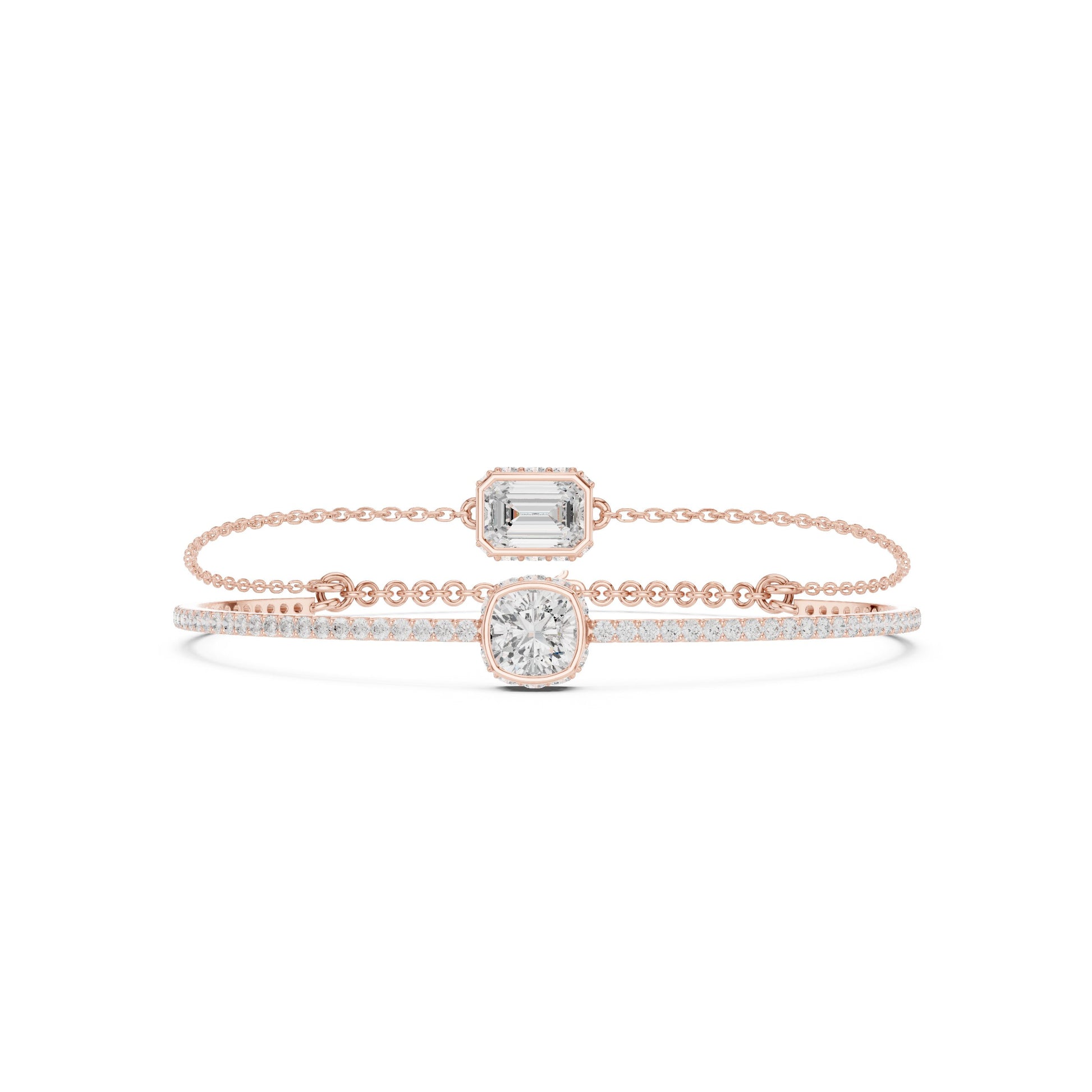 Mixed Shape Lab Grown Diamond Bangle Bracelet