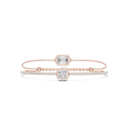 Mixed Shape Lab Grown Diamond Bangle Bracelet
