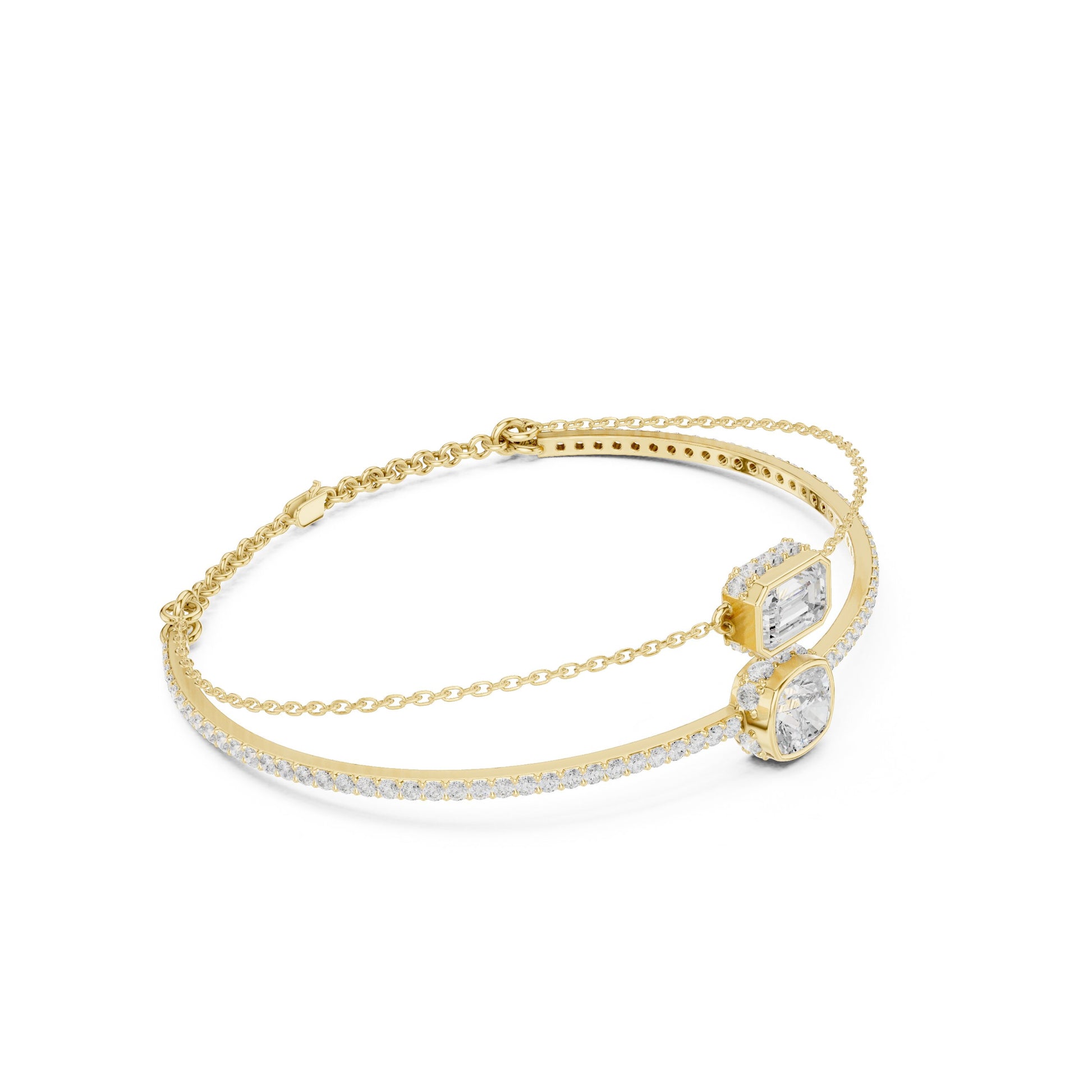 Mixed Shape Lab Grown Diamond Bangle Bracelet