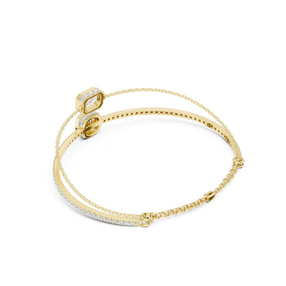 Mixed Shape Lab Grown Diamond Bangle Bracelet