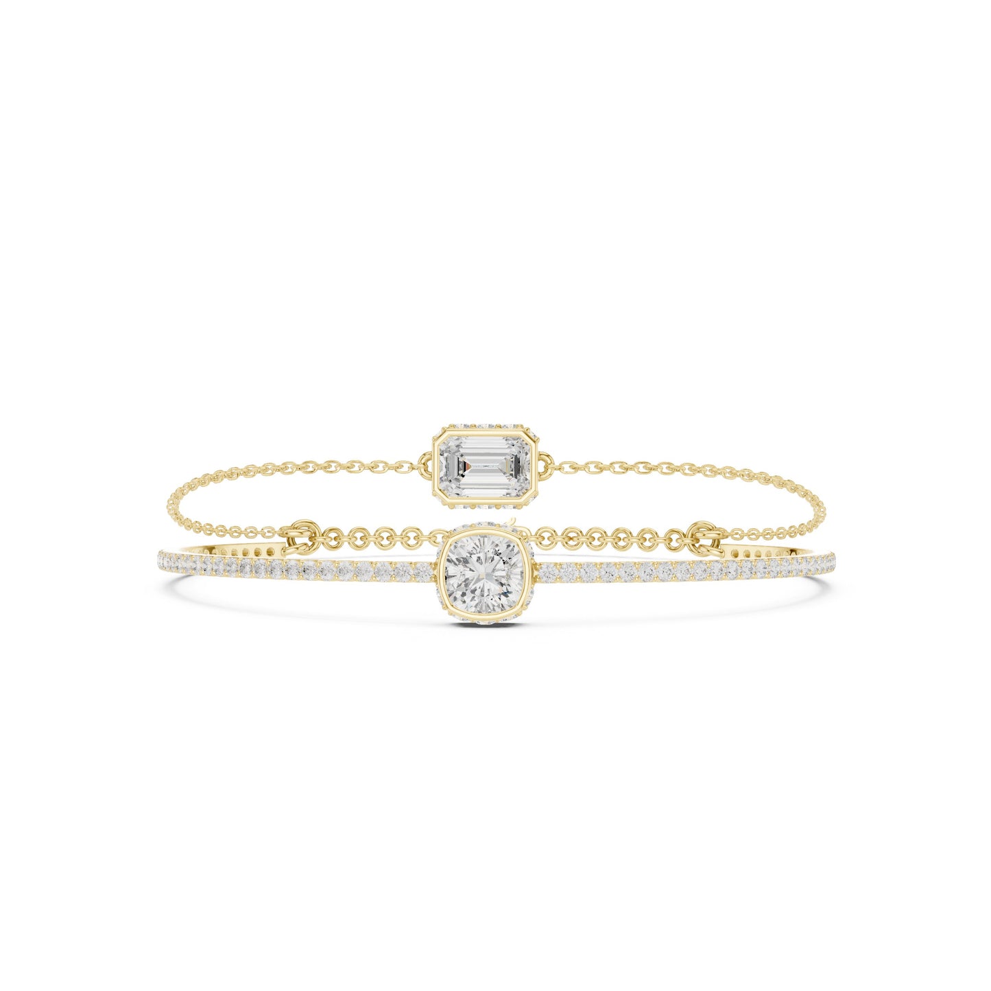 Mixed Shape Lab Grown Diamond Bangle Bracelet
