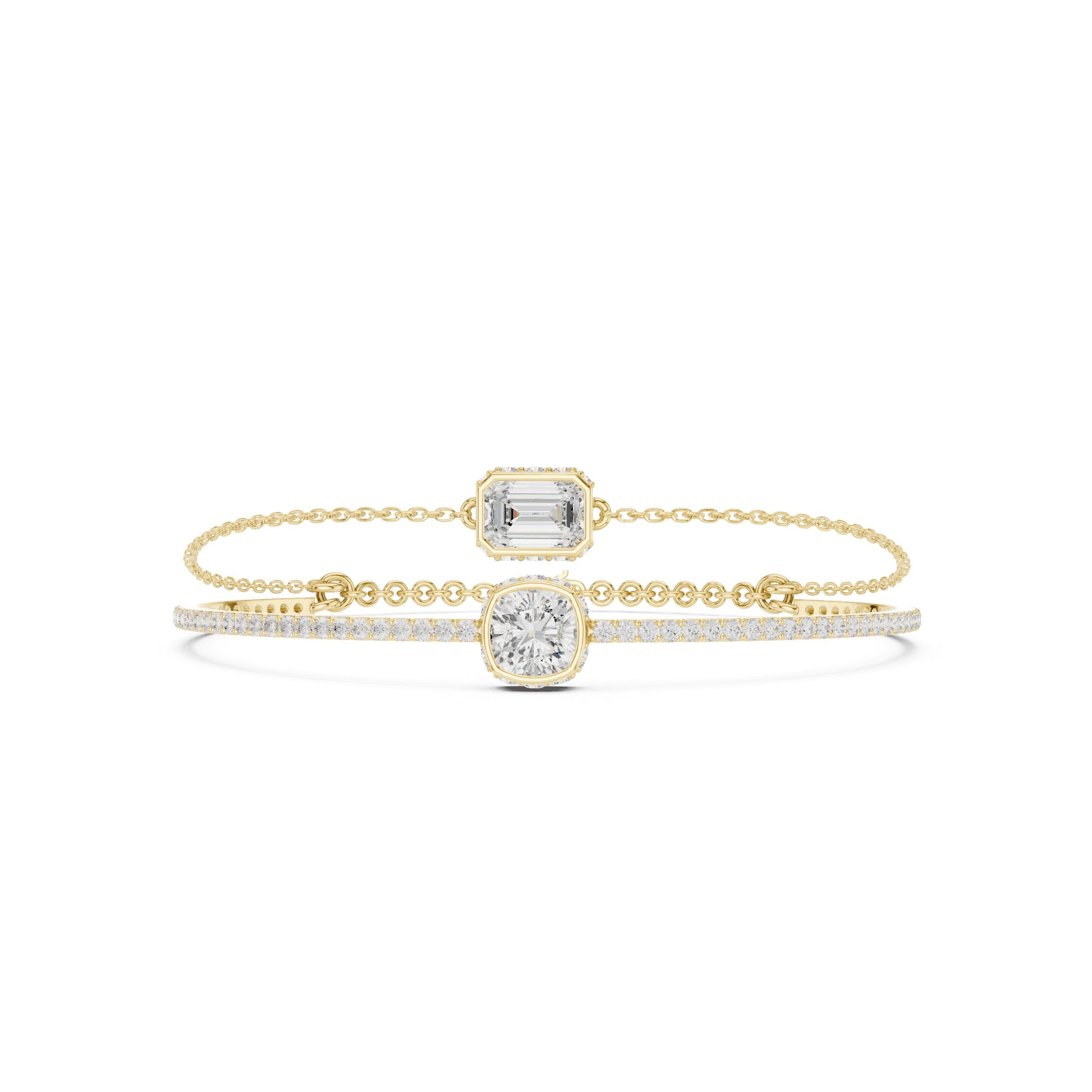 Mixed Shape Lab Grown Diamond Bangle Bracelet