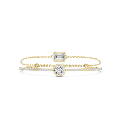 Mixed Shape Lab Grown Diamond Bangle Bracelet