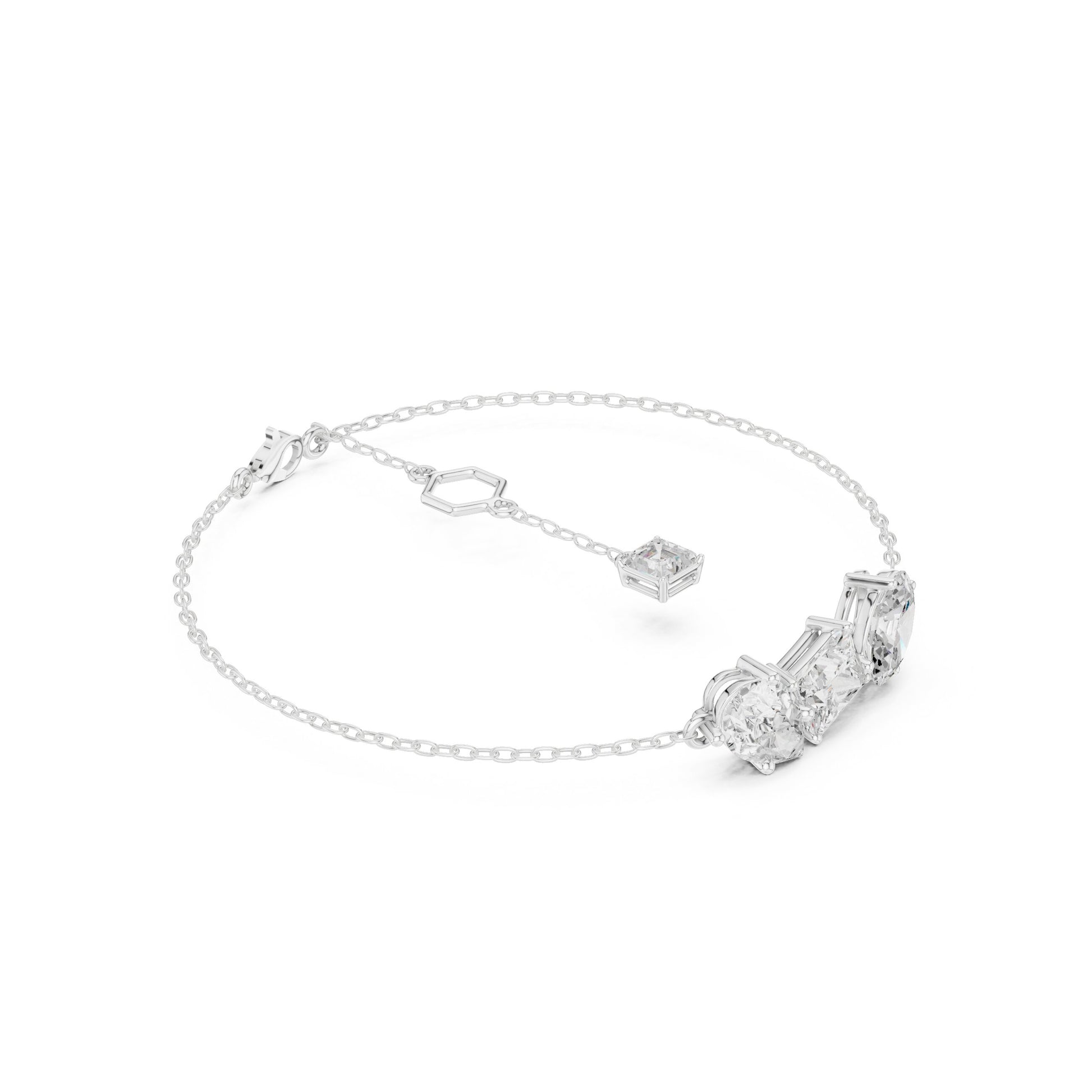 Emerald Chain Lab Grown Diamond Bracelet