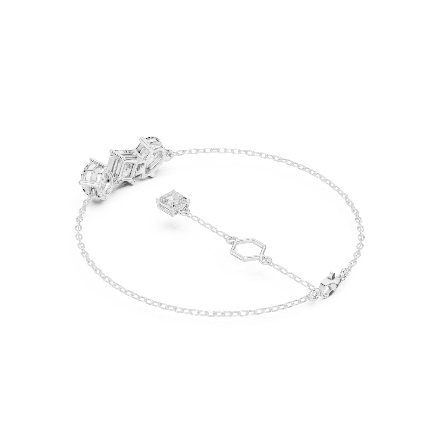 Emerald Chain Lab Grown Diamond Bracelet