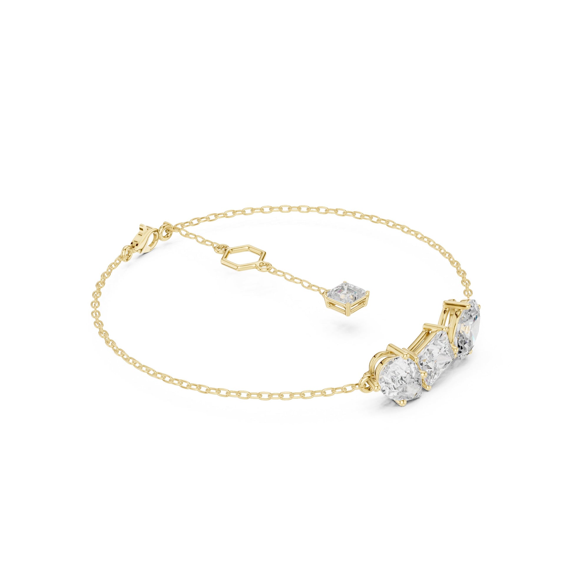 Emerald Chain Lab Grown Diamond Bracelet