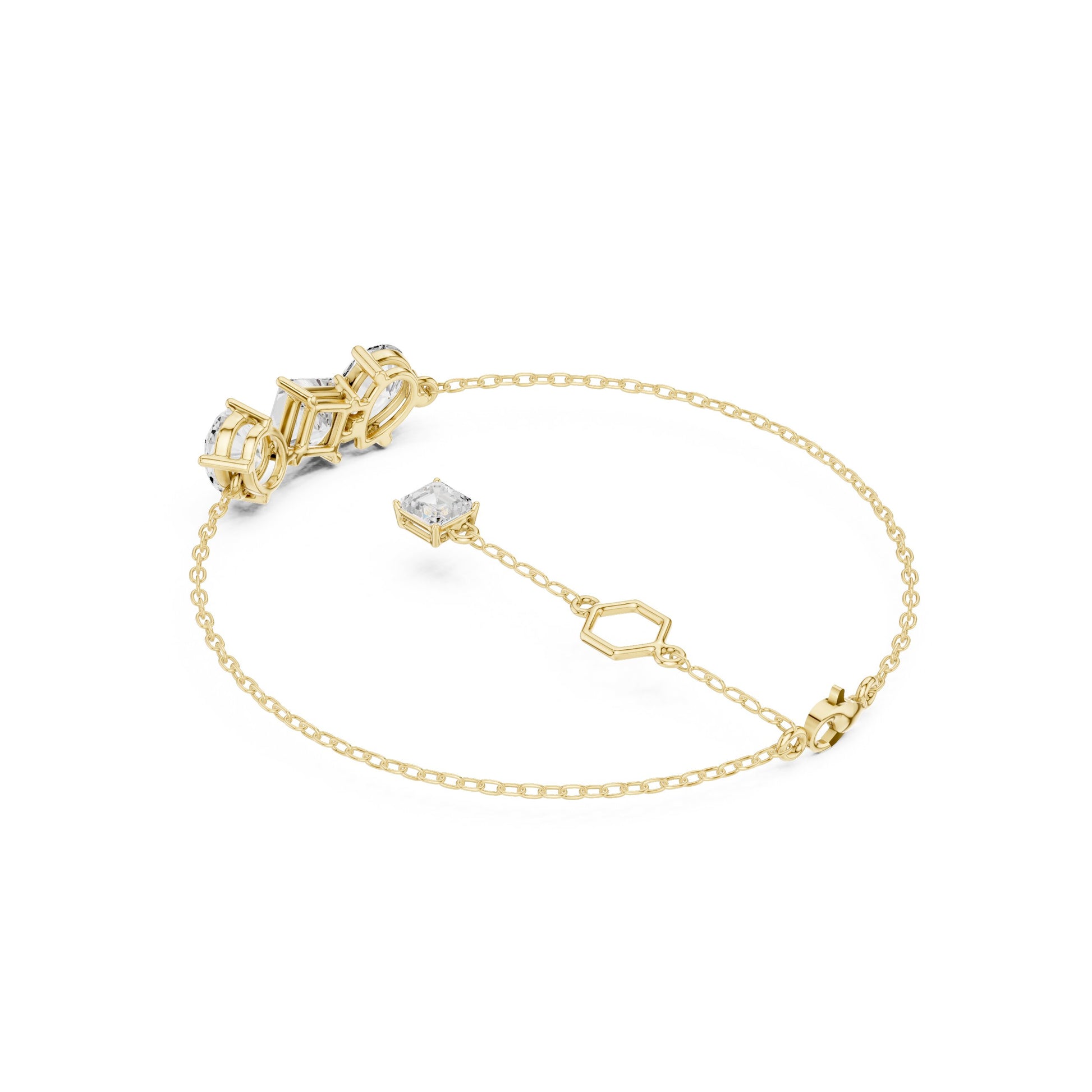 Emerald Chain Lab Grown Diamond Bracelet