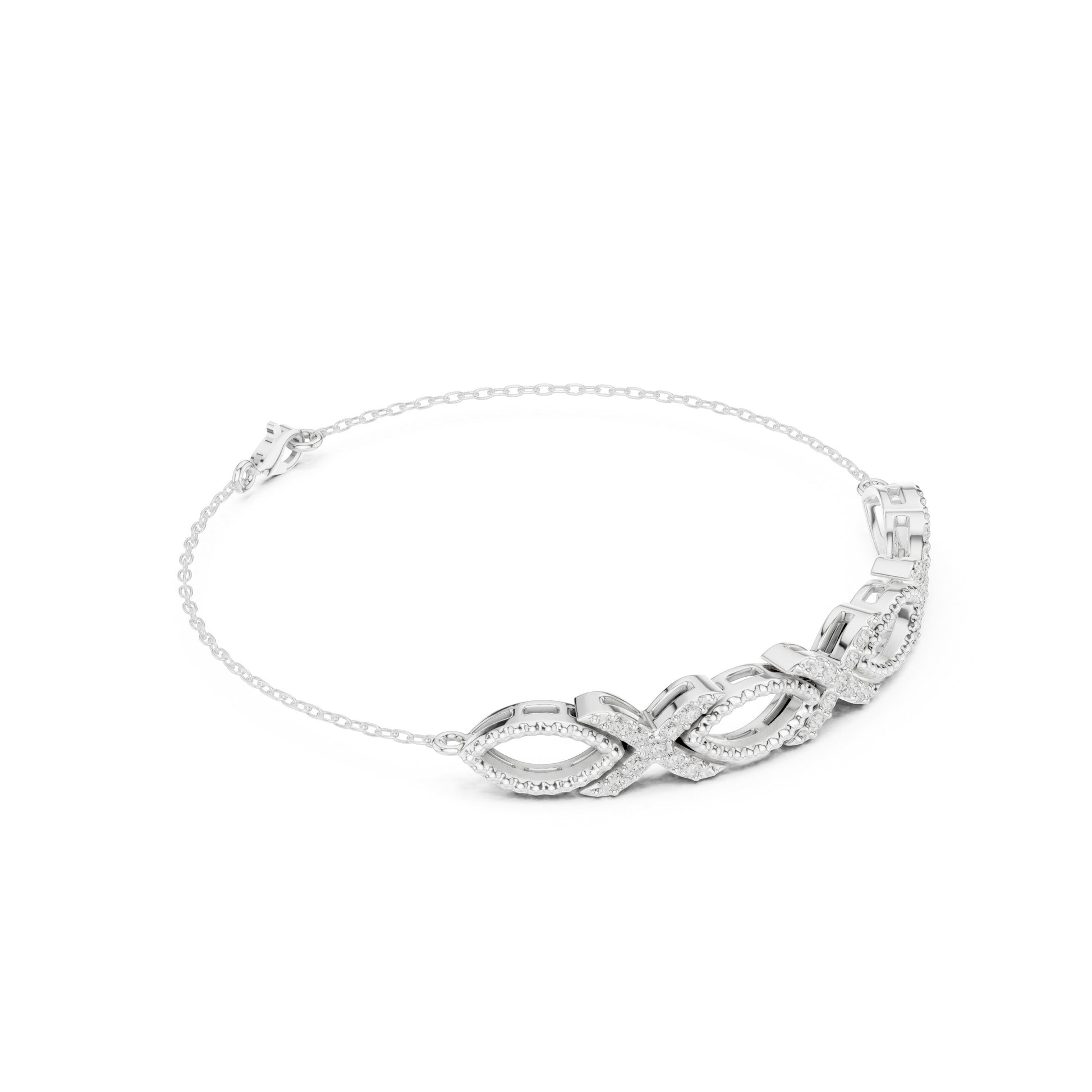Marquise Link Lab Grown Diamond Bracelet