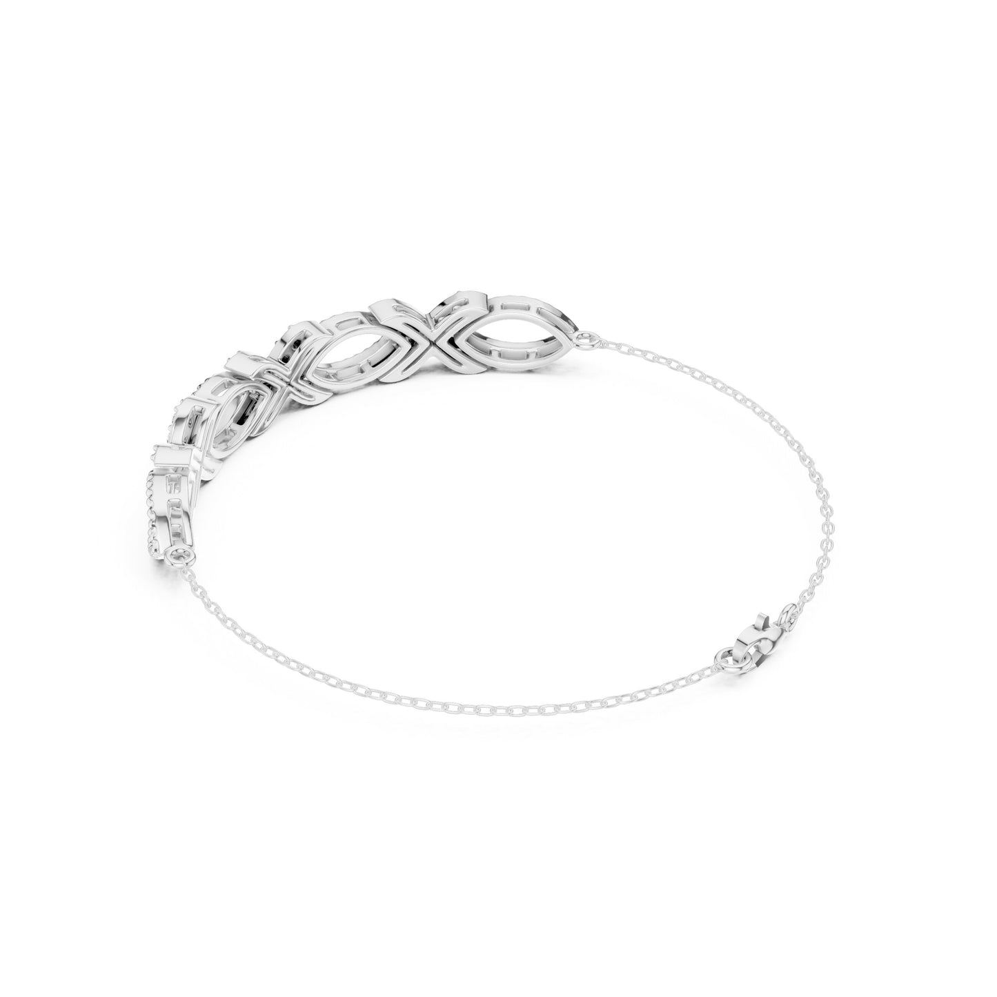 Marquise Link Lab Grown Diamond Bracelet