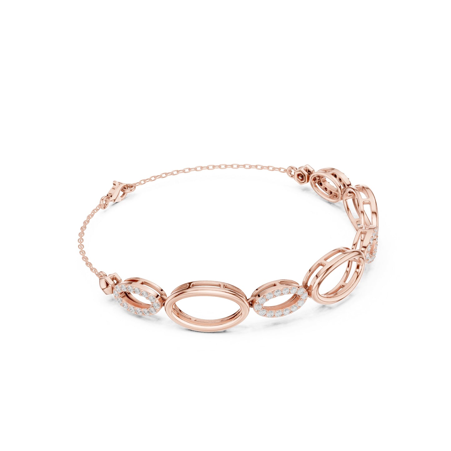 Round Link Lab Grown Diamond Bracelet