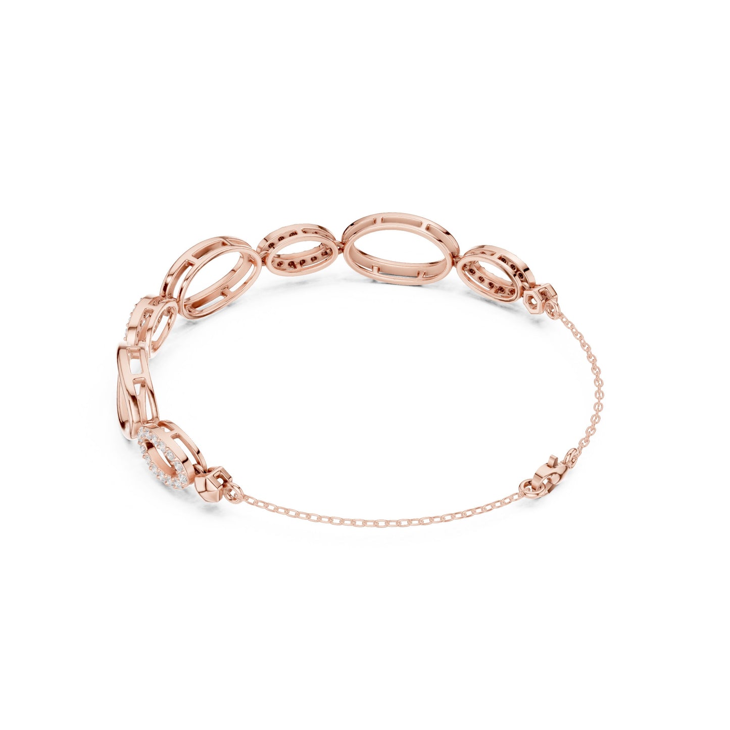 Round Link Lab Grown Diamond Bracelet