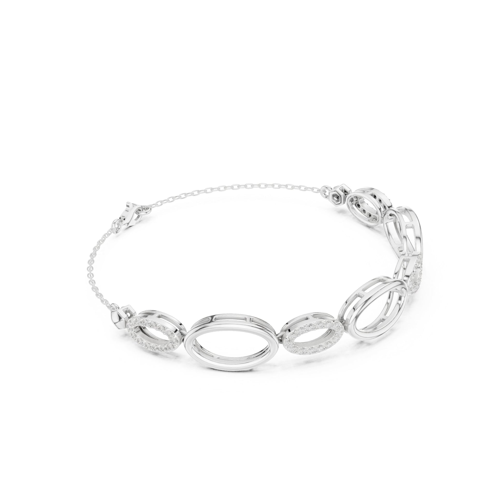 Round Link Lab Grown Diamond Bracelet